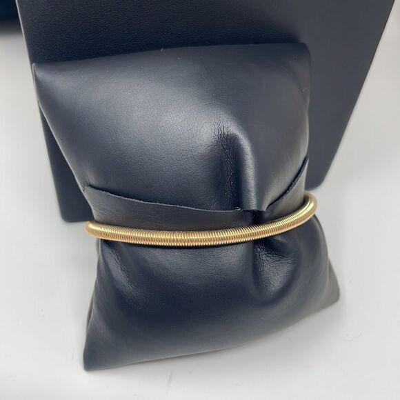 Gold Evil Eye Heart Charm Stretchy Bangle Bracelet - Picture 6 of 6